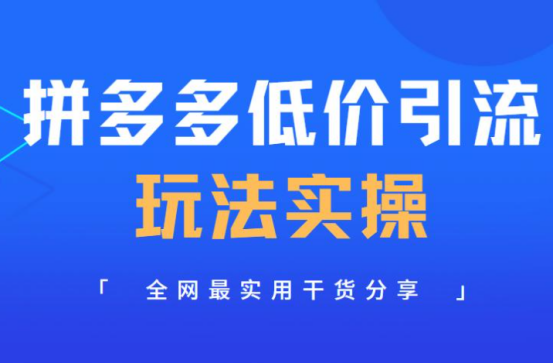 拼多多直通车低价引流怎样做？